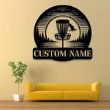 Personalized Disc Golf Metal Wall Art LED Light, Custom Disc Golfer Name Sign, Home Decor, Disc Golf Wall Art, Gift for Disc Golf Players