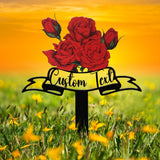 Personalized Rose Memorial Plaque Stake, Memorial Gifts for Loss of Mother, Memorial Sign, In Loving Memory Gift, Gift Loss Of Family