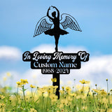 Custom Memorial Plaque for Ballerina, Ballet Teacher Metal Cross, Temporary Grave Marker for Girls, Dancing In Heaven, Remembrance Cross
