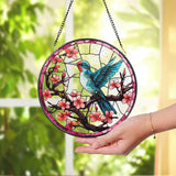 Hummingbirds and Wild Flowers Suncatcher, Hummingbird Lovers, Window Hanging, Hummingbird Suncatcher, Hummingbird Gifts, Gift for Mom