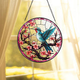 Hummingbirds and Wild Flowers Suncatcher, Hummingbird Lovers, Window Hanging, Hummingbird Suncatcher, Hummingbird Gifts, Gift for Mom