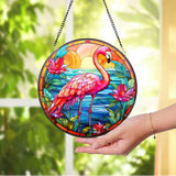 Flamingo Glass Suncatcher, Flamingo Window Hangings, Flamingo House Decoration, Flamingo Lover Gifts, Housewarming Gift