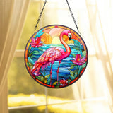 Flamingo Glass Suncatcher, Flamingo Window Hangings, Flamingo House Decoration, Flamingo Lover Gifts, Housewarming Gift