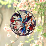 Hummingbirds and Wild Flowers Suncatcher, Hummingbird Lovers, Window Hanging, Hummingbird Suncatcher, Hummingbird Gifts, Gift for Mom