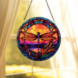 Dragonfly Stained Glass, Dragonfly Suncatcher, Dragonfly Window Hanging, Glass Art, In Door Decor, Kitchen Decoration, Gift for Mom