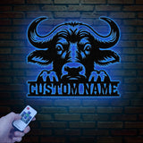 Custom Buffalo Head Metal Name Sign, Personalized Bison Wall Art, Mountain Ranch Decor, Farm House Metal Sign, Western Buffalo Wall Decor