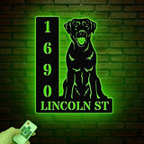 Personalized Labrador Retriver House Number, Pet Home Number Metal Wall Sign, Animal Outdoor House Address Sign, Dog Home Address Sign