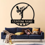Custom Boy Karate Metal Wall Art with Led Lights, Martial Arts Sign, Kid Karate Sign, Birthday Gift for Son, Kids Room Decor, Nursery Decor