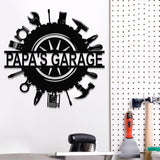 Personalized LED Papa's Garage Sign, Custom Metal Workshop Sign, Dad or Grandpa Gift, Papa's Workshop Wall Art, Gift for Dad