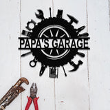 Personalized LED Papa's Garage Sign, Custom Metal Workshop Sign, Dad or Grandpa Gift, Papa's Workshop Wall Art, Gift for Dad