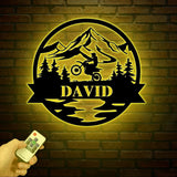 Personalized Dirt Bike Metal Sign with Led Light - Motocross Decor, Biker Name Sign, Outdoor Motorcycle Wall Art, Dirt Bike Gift