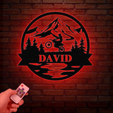 Personalized Dirt Bike Metal Sign with Led Light - Motocross Decor, Biker Name Sign, Outdoor Motorcycle Wall Art, Dirt Bike Gift