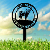Personalized Cow Address Garden Stake, Custom Farm Sign, Custom House Number Display, Metal Address Plaque, House Numbers Sign