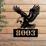 Custom Eagle Metal Address Sign House Number Hanging Address Plaque, Led Sign, Outdoor Sign, Modern Address Sign, New Home Gift