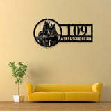 Custom Horse Farmhouse Metal House Number Sign, Custom Address Sign, Personalized Address Plaque, Street Name Sign, Front Door Sign