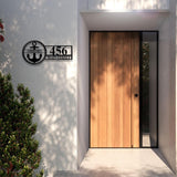 Custom Family Name Anchor Metal House Number Sign , Custom Address Sign, Personalized Address Plaque, Street Name Sign, Front Door Sign