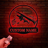 Custom Trumpet Player Name Metal Sign, Personalized Jazz Musician Gift, Music Lover Wall Decor, Musician Name Sign, Music Room Decoration