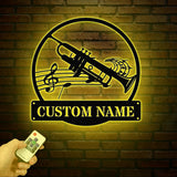 Custom Trumpet Player Name Metal Sign, Personalized Jazz Musician Gift, Music Lover Wall Decor, Musician Name Sign, Music Room Decoration