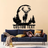 Personalized Deer Metal Cabin Sign with Led Lights, Custom Deer Forest Metal Sign, Last Name Sign, Deer Sign, Cabin Sign, Gift for Dad
