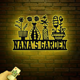 Custom Plant Pot Garden Metal Sign, Nana Garden Sign, Garden Wall Art, Custom Gardener Name Sign, Metal Yard Decor, Gardening Gifts