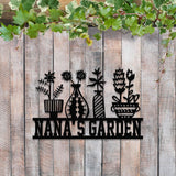 Custom Plant Pot Garden Metal Sign, Nana Garden Sign, Garden Wall Art, Custom Gardener Name Sign, Metal Yard Decor, Gardening Gifts