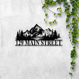 Custom Mountain Forest Address Sign, Metal House Number Sign, Personalized Address Plaque, Street Name Sign, Front Door Sign, New Home Gift