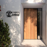 Custom Cow Metal House Number Sign with Led Light, Custom Address Sign, Personalized Address Plaque, Farm Sign, Front Door Sign