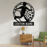 Custom Soccer Metal Sign With Led Lights, Soccer Player Metal Wall Art, Gift For Soccer Player, Kid Room Decor, Soccer Player Name Sign