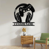 Custom Video Game Metal Sign with Led Light, Game Controller Metal Wall Art, Gamer Name Sign, Game Room Decor, Video Game Art, Gift for Him