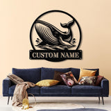 Custom Whale Metal Wall Art, Large Blue Whale Home Decor, Nautical Decor, Ocean Theme Decor, Whale Metal Sign, Nautical Decor