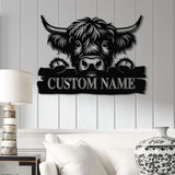 Custom Cow Metal Sign, Personalized Farmhouse Sign, Cow Kitchen Decor, Gifts for Cow Lovers, Cow Ranch Sign, Farmhouse Outdoor Wall Decor