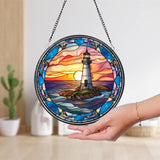 Colorful Lighthouse Suncatcher Ornament, Lighthouse Ornament, Housewarming Gift, Beach Decor, Mother's Day Gift