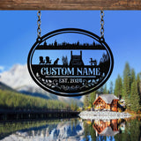 Custom Lakehouse Steel Sign: Personalized Cabin Name, Outdoor Decor