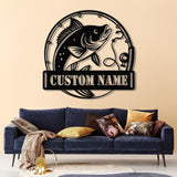 Custom Fishing Metal Sign with Led Lights, Fish name Sign, Personalized Fish Wall Art, Gift for Fisherman, Fishing Wall Decor, Gift For Dad
