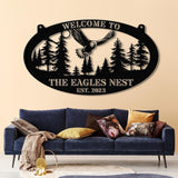 Wildlife Eagle Scene Metal Sign with Led Lights, Metal Wall Hanging, Eagle Home Decor, Metal Wall Art Decor, Homewarming Gifts