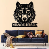 Personalized Wolf Metal Wall Art LED Light, Custom Wolf Metal Sign Room Decor, Wolf Led Sign, Wolf Wall Decor, Animal Office Decor