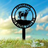 Personalized Cow Address Garden Stake, Custom Farm Sign, Custom House Number Display, Metal Address Plaque, House Numbers Sign