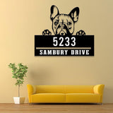 Personalized Peeking Dogs House Address Sign, Pet Metal Address Plaque, House Number Display, Address Sign, Garden Stake, Outdoor Decoration