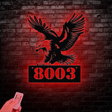 Custom Eagle Metal Address Sign House Number Hanging Address Plaque, Led Sign, Outdoor Sign, Modern Address Sign, New Home Gift