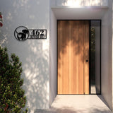 Custom Dog Monogram Metal Sign, Custom Dachshund Address Sign, Pet Home Number Metal Wall Sign, Animal Outdoor House Address Sign Decor