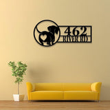 Custom Dog Monogram Metal Sign, Custom Dachshund Address Sign, Pet Home Number Metal Wall Sign, Animal Outdoor House Address Sign Decor