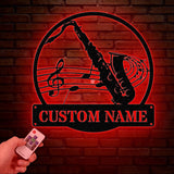 Custom Saxophone Player Name Metal Sign, Personalized Jazz Lover Gift, Musician Wall Decor, Jazz Player Name Sign, Gift for Music Lover