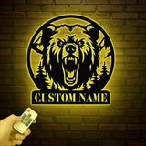 Personalized Metal Bear Sign, Bear Cabin Sign, Cabin Decor, Outdoor Metal Sign, Hunter Gift, Hunting Gift, Bear Decor, Gift for Dad