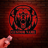 Personalized Metal Bear Sign, Bear Cabin Sign, Cabin Decor, Outdoor Metal Sign, Hunter Gift, Hunting Gift, Bear Decor, Gift for Dad