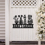 Custom Plant Pot Garden Metal Sign, Nana Garden Sign, Garden Wall Art, Custom Gardener Name Sign, Metal Yard Decor, Gardening Gifts