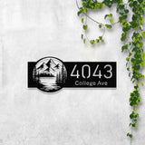 Custom Mountain Forest Address Sign, Metal House Number Sign, Personalized Address Plaque, Street Name Sign, Front Door Sign, New Home Gift