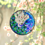 Peacock Stained Glass SunCatcher, Peacock Window Hanging, Mother's Day Gift, Gift Bird Lover Decor, Peacock Ornament, Garden Decor