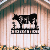 PersonalizedCow Metal Sign, Custom Cow Name Sign, Ranch Sign, Metal Farmer Gift, Cow Metal Wall Art, Cow Farmhouse Sign, Cow Farm Sign
