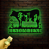 PersonalizedCow Metal Sign, Custom Cow Name Sign, Ranch Sign, Metal Farmer Gift, Cow Metal Wall Art, Cow Farmhouse Sign, Cow Farm Sign