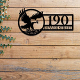 Custom Eagle Metal Address Sign House Number Hanging Address Plaque, Led Sign, Outdoor Sign, Modern Address Sign, New Home Gift